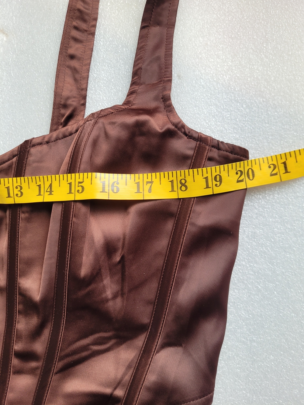 Revolve Bardot Satin Corset Top Ren Fair Brown 10 / XL - Picture 11 of 13